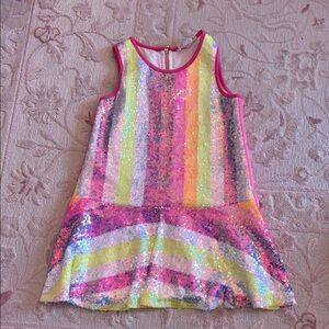 Colorful Sequin Striped Girls Dress